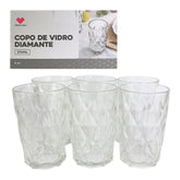 Conjunto 6 Copos de Vidro Diamante 370ml