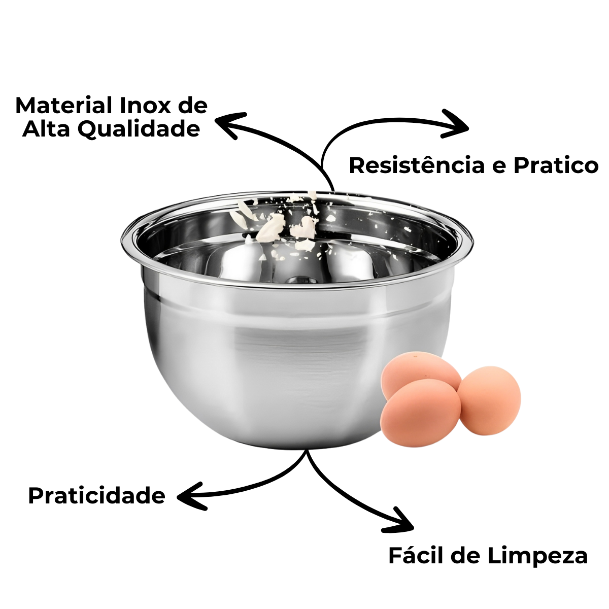 Kit 6 Tigela Inox Bowl Multiuso Profissional