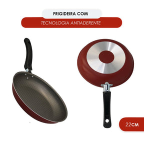 Frigideira Enjoy Francesa 22cm - Vermelho